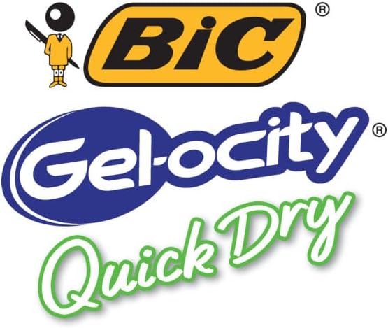 BIC Gelocity Quick Dry Gel Pen Fine Point 05mm  Box of 12 Black Gel PensBlue