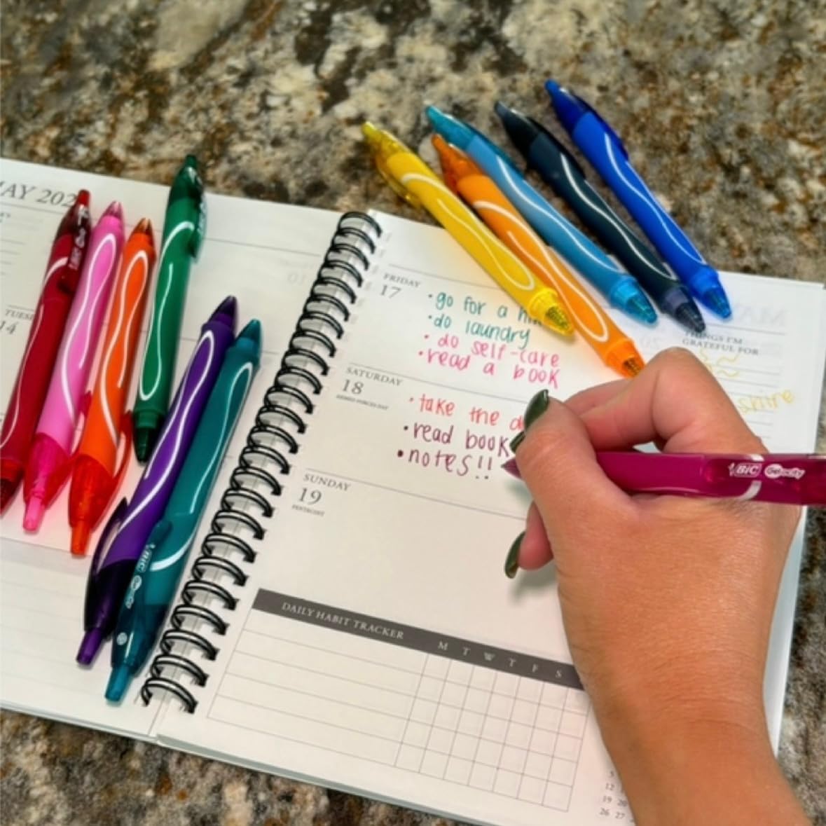 BIC Gelocity Quick Dry Ocean Themed Gel Pens Medium Point 07mm 8Count Gel Pen Set Assorted Colors May Vary Colored Gel Pens for Note Taking and Journaling