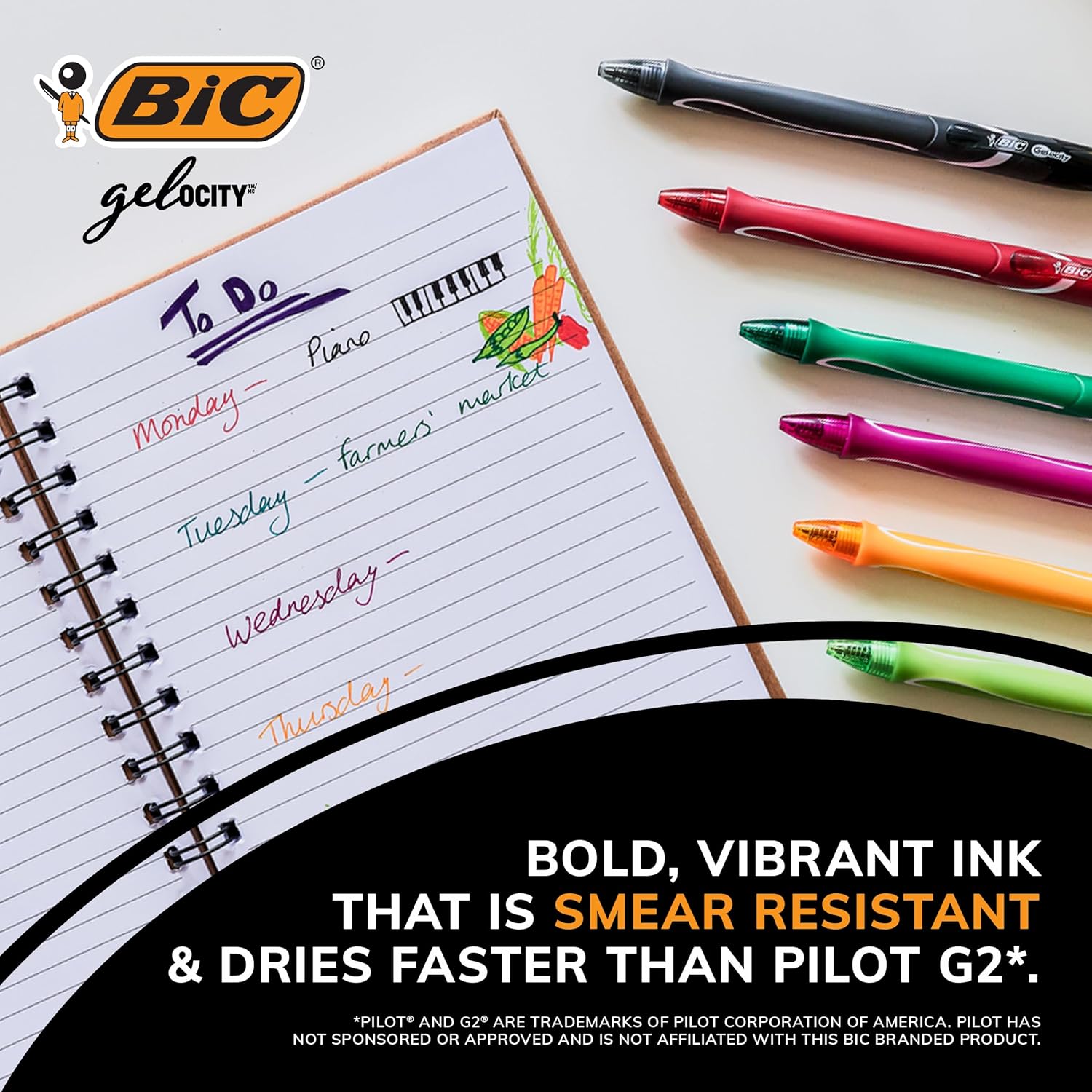 BIC Gelocity Quick Dry Ocean Themed Gel Pens Medium Point 07mm 8Count Gel Pen Set Assorted Colors May Vary Colored Gel Pens for Note Taking and Journaling