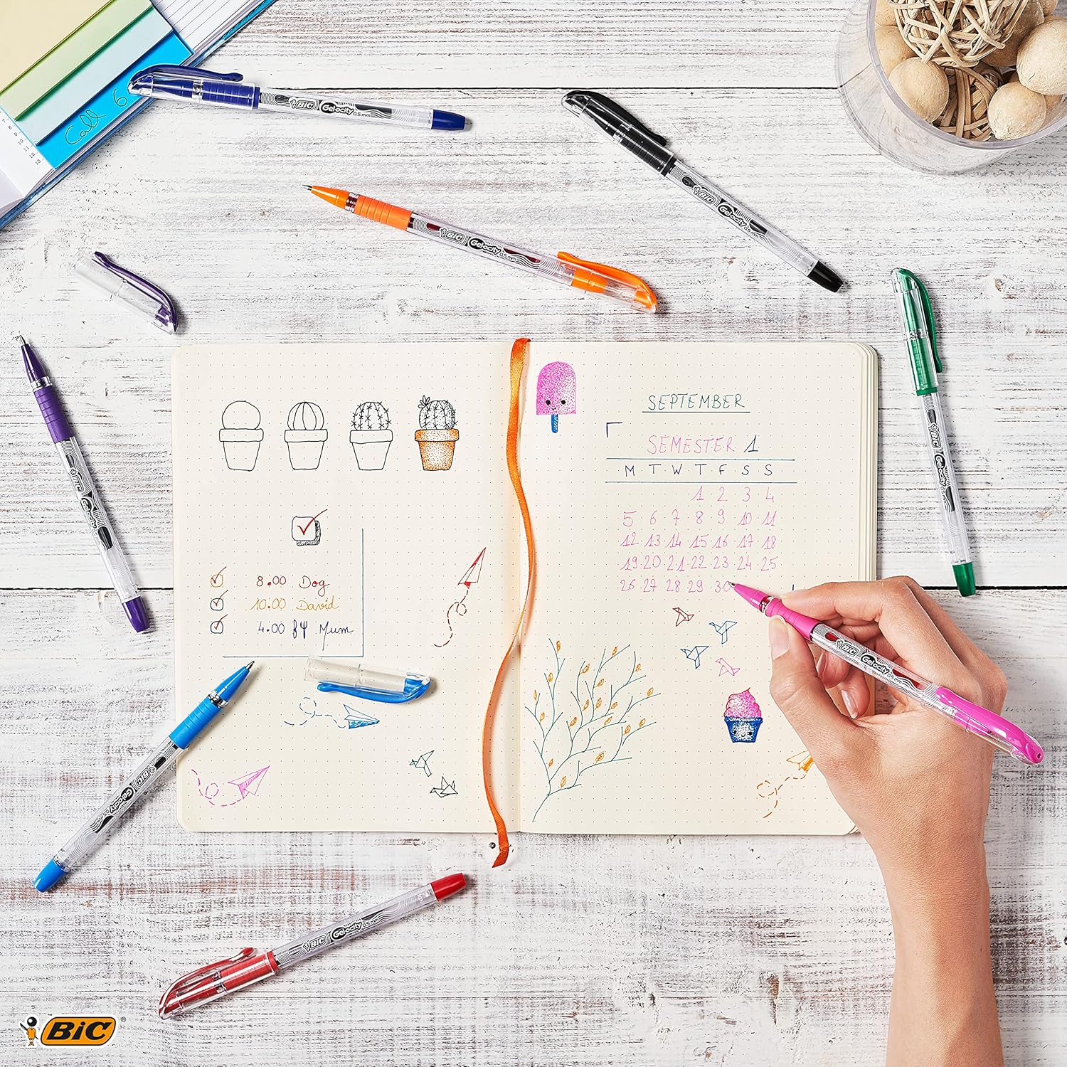 BIC Gelocity Smooth Stic Gel Pen Fine Point 05mm Assorted Colors 36Count Vibrant and Smooth Gel Ink PensAssorted Fashion