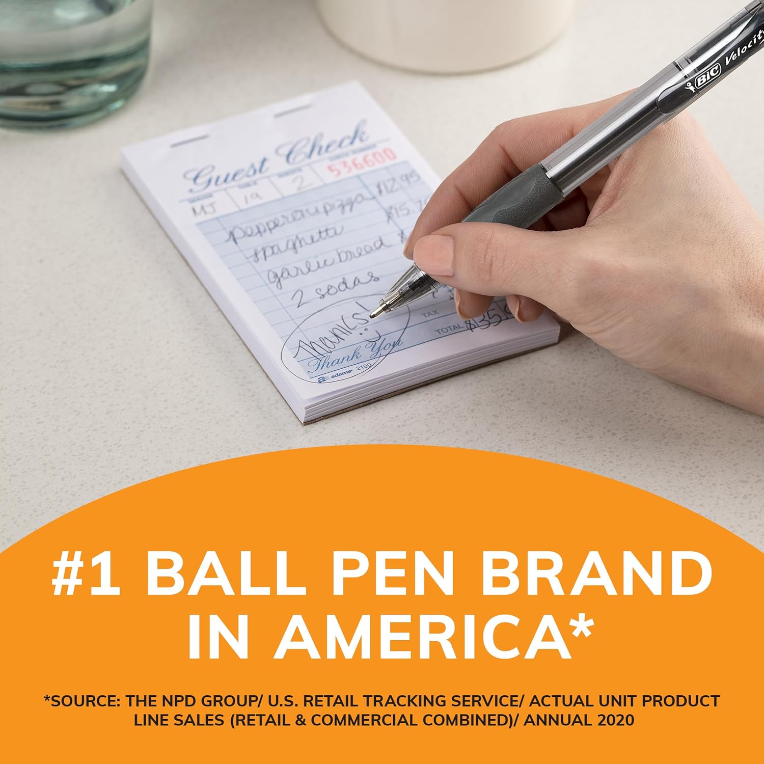 BIC Glide Velocity Bold Ballpoint Pens Bold Point 16 mm Blue Ink Pens Translucent Barrel 36Count Pack VLGB361BLUBlue