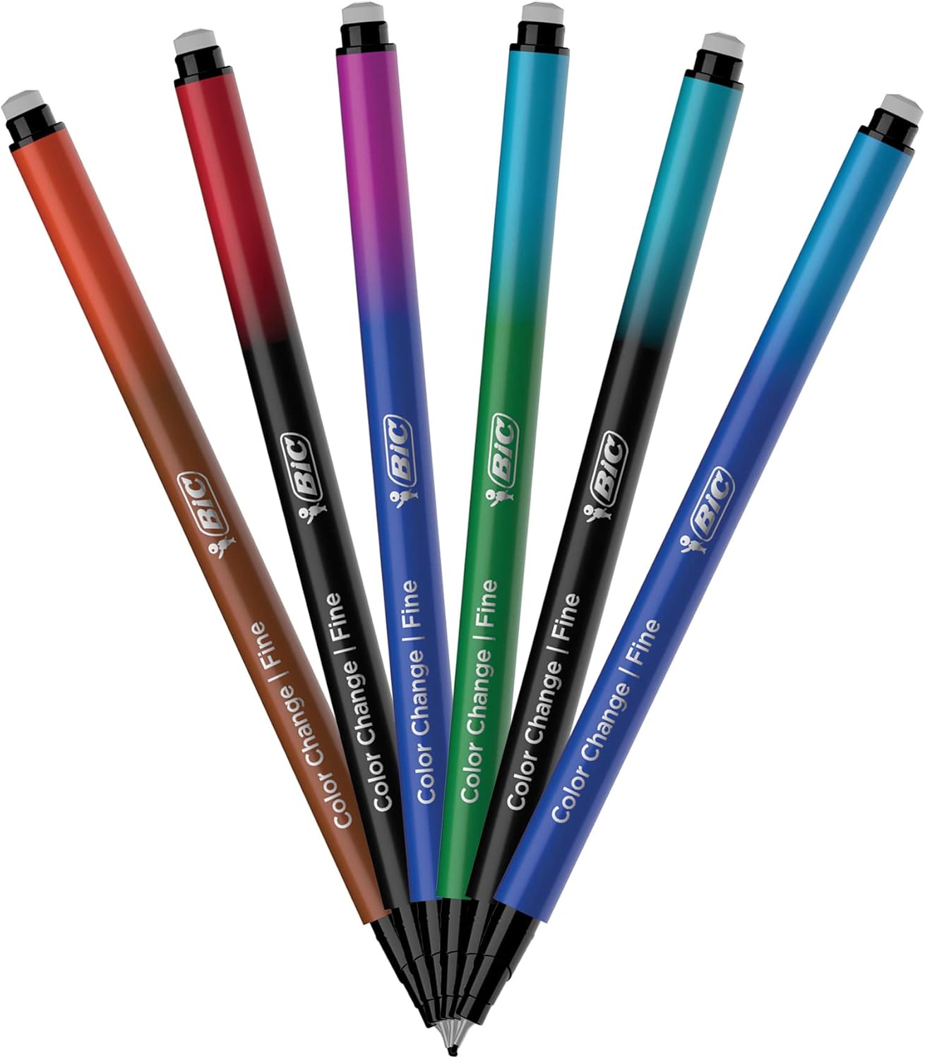 BIC Intensity 12Pack Color Change 04mm Fine Tip Felt Pen with a Unique ColorChanging Technology for Crative Writing