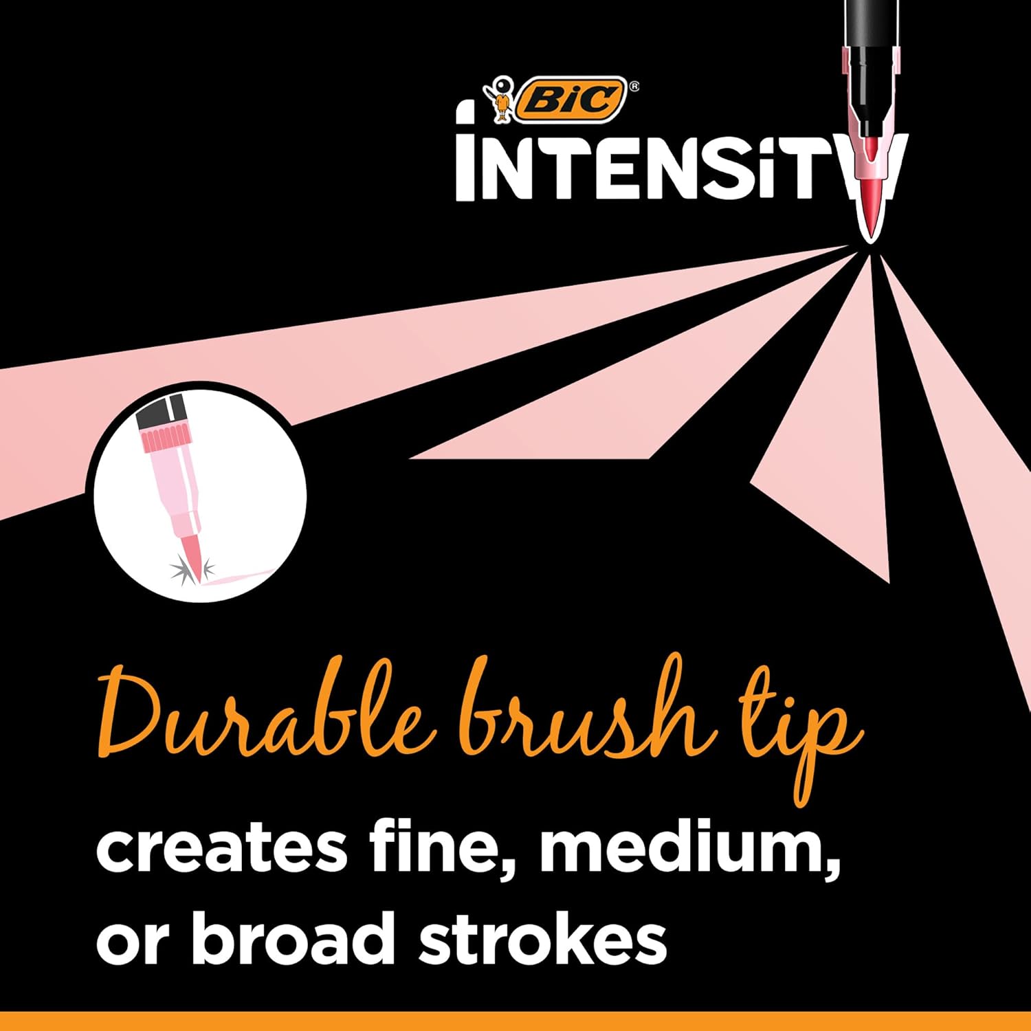 BIC Intensity 12Pack DualTip Coloring Felt Pens with 07mm Fine Tip and Flexible Brush in Pastel Tones6 Count Pack of 1