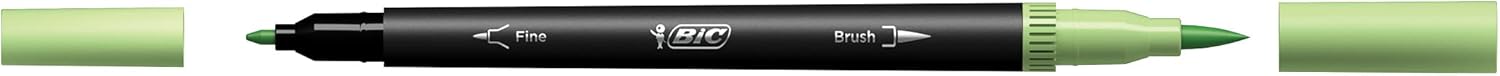 BIC Intensity 12Pack DualTip Coloring Felt Pens with 07mm Fine Tip and Flexible Brush in Pastel Tones6 Count Pack of 2