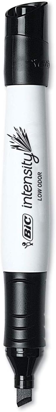 BIC Intensity Black Low Odor Dry Erase Markers Chisel Tip 12Count Pack of Erasable Markers With LowOdor Ink for a Pleasant Writing Experience12 Count Pack of 1