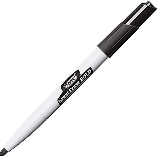 BIC Intensity Bold Dry Erase Marker Pocket Style Fine Bullet Tip 45 mm Red Perfect For The Office ampamp Home 12CountBlack
