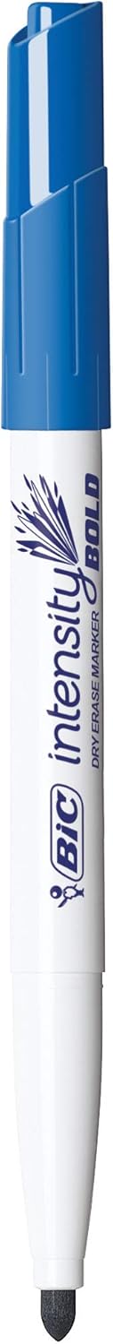 BIC Intensity Bold Dry Erase Marker Pocket Style Fine Bullet Tip 45 mm Red Perfect For The Office ampamp Home 12CountBlue