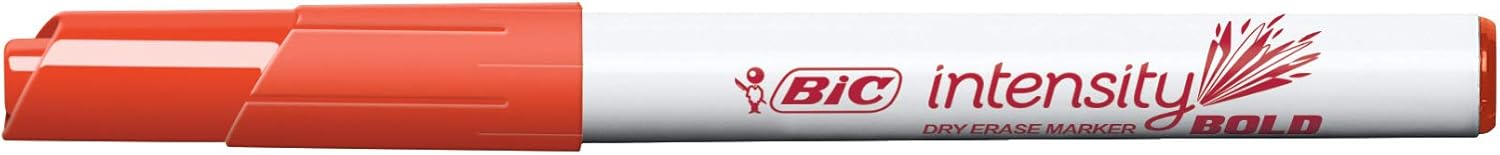 BIC Intensity Bold Dry Erase Marker Pocket Style Fine Bullet Tip 45 mm Red Perfect For The Office ampamp Home 12CountRed