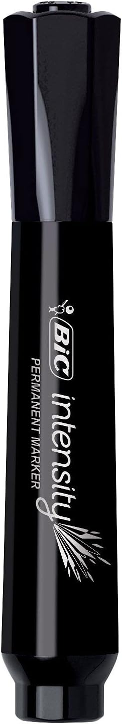BIC Intensity Permanent Marker Tank style Chisel Tip  Box of 36 Black Markers GPMM36BLK
