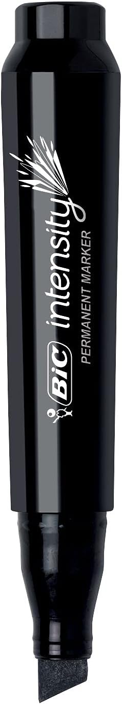 BIC Intensity Permanent Marker Tank style Chisel Tip  Box of 36 Black Markers GPMM36BLK