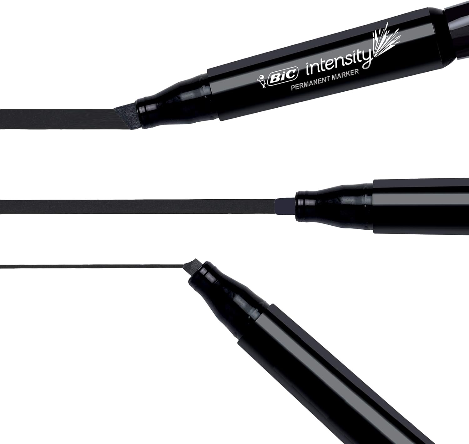 BIC Intensity Permanent Marker Tank style Chisel Tip  Box of 36 Black Markers GPMM36BLK