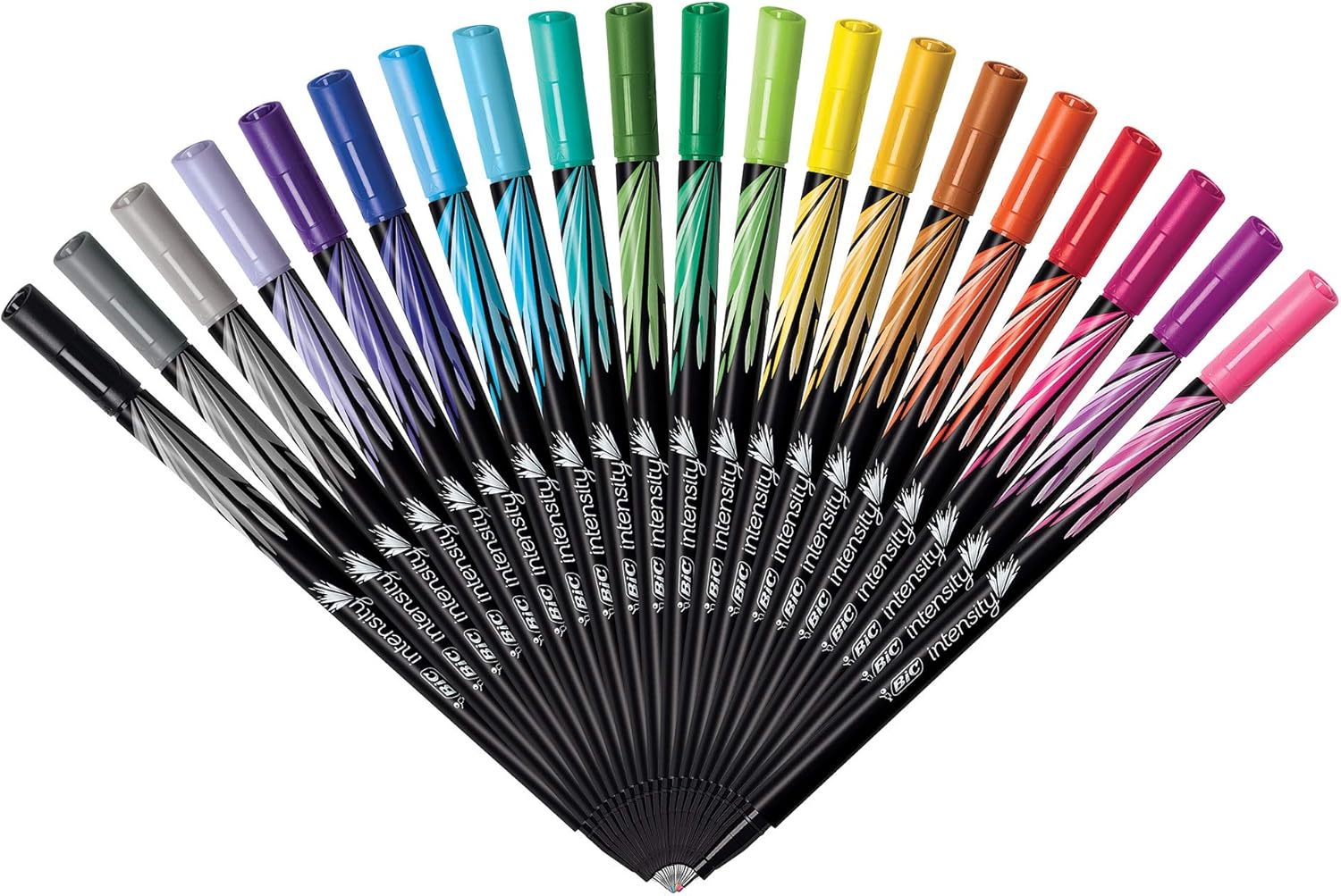 BIC Intensity Porous Point Pen Stick Fine 04 Mm Assorted Ink And Barrel Colors 20pack