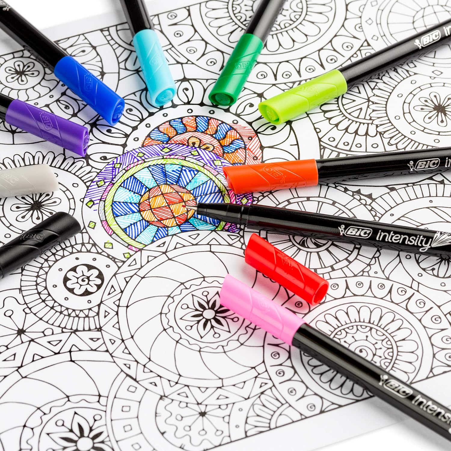 BIC Intensity Porous Point Pen Stick Fine 04 Mm Assorted Ink And Barrel Colors 20pack
