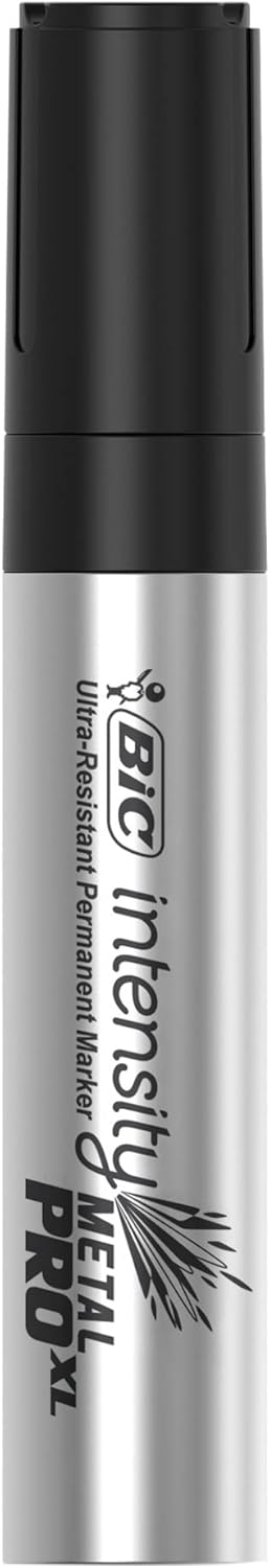 BIC Intensity Pro XL Permanent Marker Extra Large Chisel Tip Black 12 Count