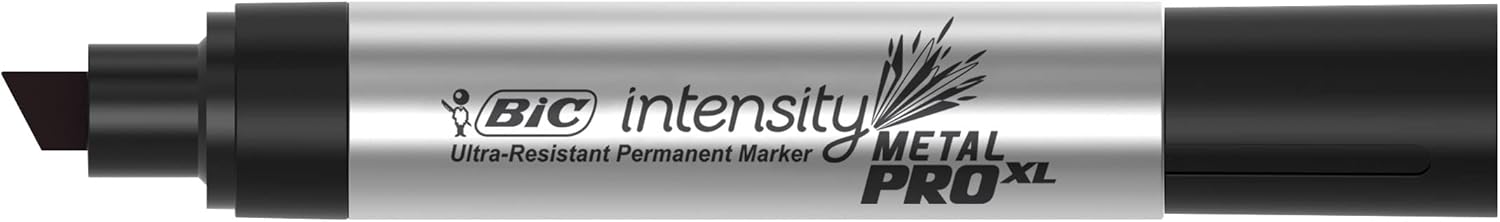 BIC Intensity Pro XL Permanent Marker Extra Large Chisel Tip Black 12 Count