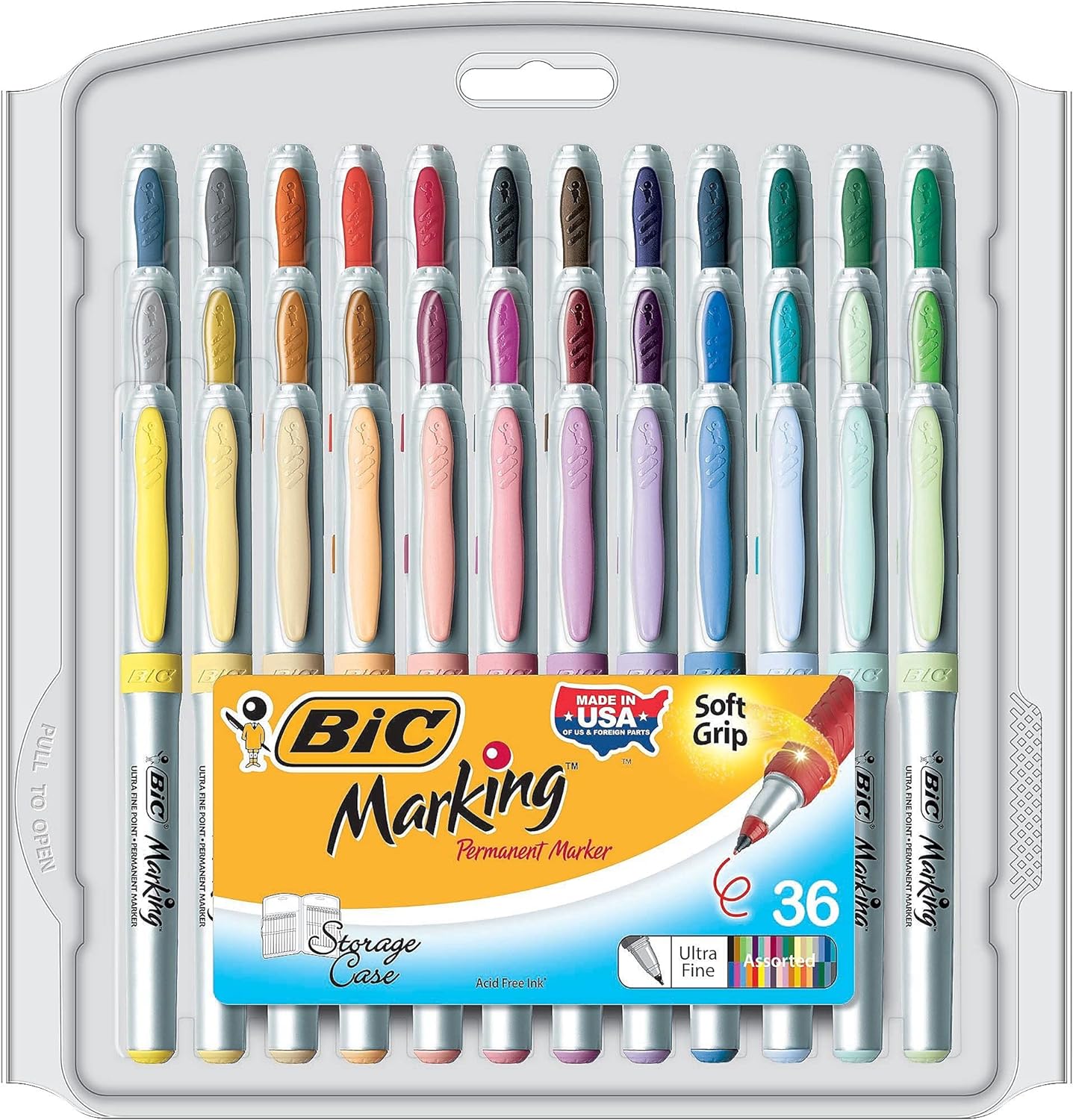BIC Intensity Ultra Fine Tip Permanent Markers 36Count Permanent Marker Set in Assorted Fashion Colors Cool Art Supplies for Teens and Adults36 Count Pack of 1