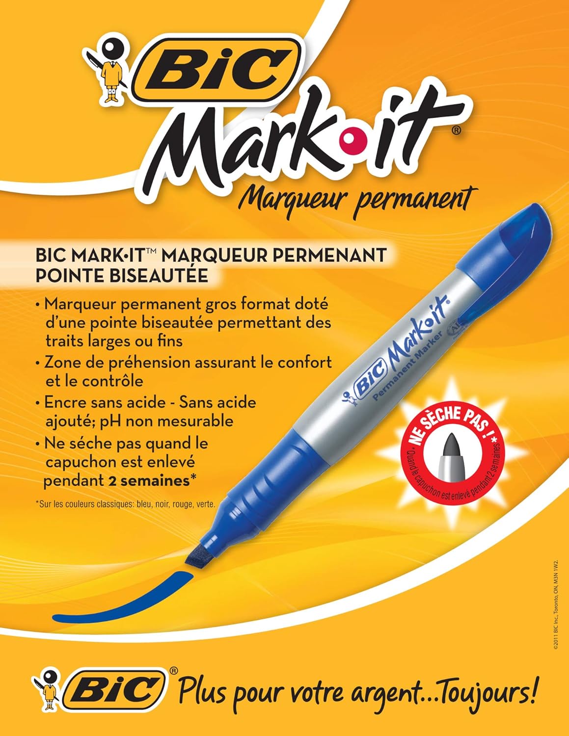 BIC Marking Permanent Marker Chisel Tip Black 12CountBlack