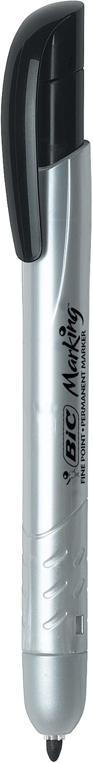 BIC Marking Permanent Marker Retractable Black 12 Pack