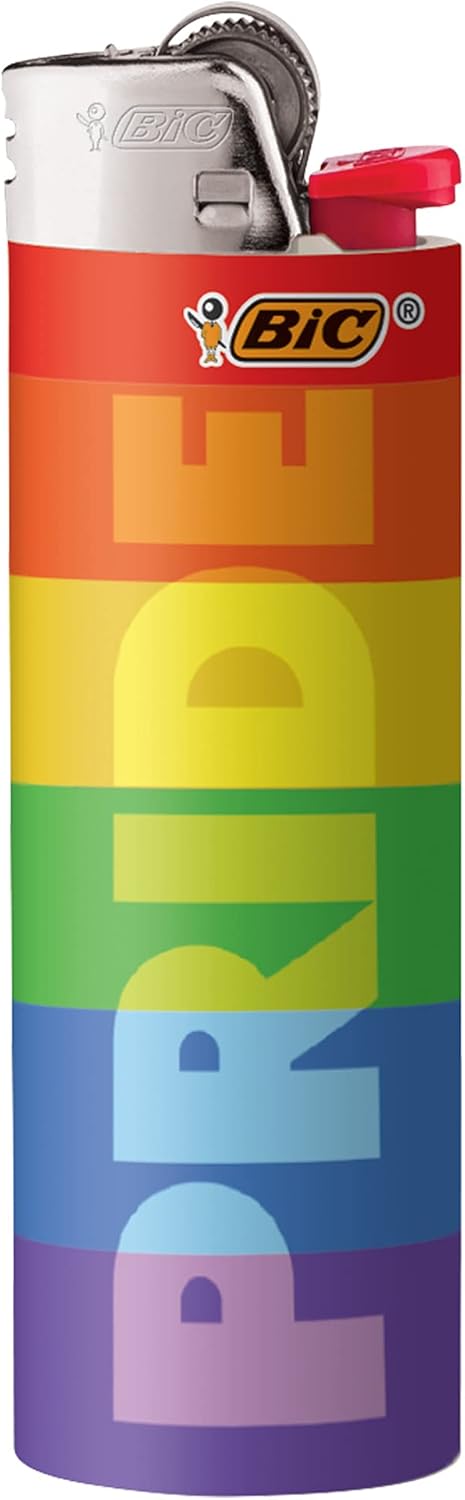 BIC Maxi Pocket Lighter Special Edition Pride Collection Assorted Unique Lighter Designs 8 Count Tray of Lighters