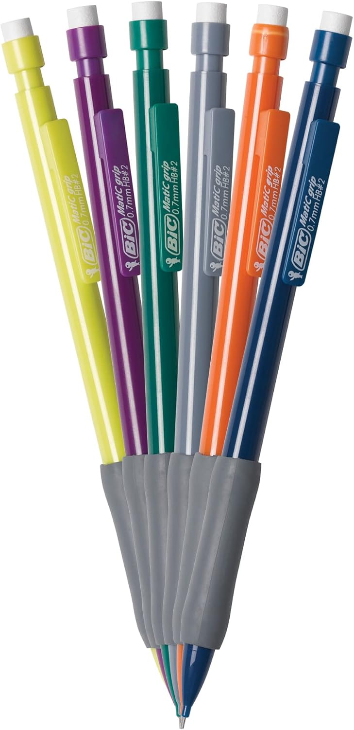 BIC Mechanical Pencil Xtra Comfort 05 mm Assorted Barrel BICMPFGP61 6 count1 Count Pack of 6