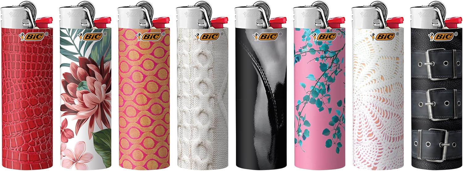 BIC Pocket Lighter Special Edition Americana Collection Assorted Unique Lighter Designs 8 Count Pack of LightersFashion