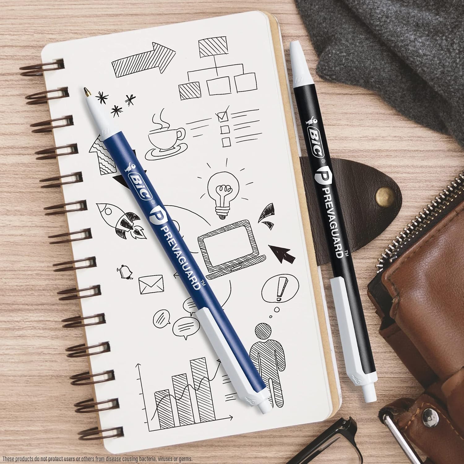 BIC PrevaGuard Clic Stic Ballpoint Pen Contains Builtin Protection On the Pen To Suppress Bacteria Growth 12CountBlack
