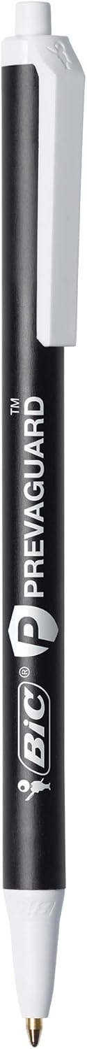 BIC PrevaGuard Clic Stic Ballpoint Pen Contains Builtin Protection On the Pen To Suppress Bacteria Growth 12CountBlack