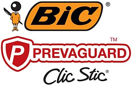 BIC PrevaGuard Clic Stic Ballpoint Pen Contains Builtin Protection On the Pen To Suppress Bacteria Growth 12CountBlack