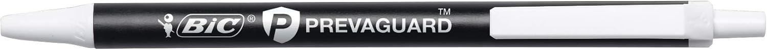 BIC PrevaGuard Clic Stic Ballpoint Pen Contains Builtin Protection On the Pen To Suppress Bacteria Growth 12CountBlack