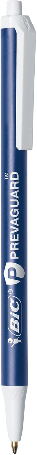 BIC PrevaGuard Clic Stic Ballpoint Pen Contains Builtin Protection On the Pen To Suppress Bacteria Growth 12CountBlue