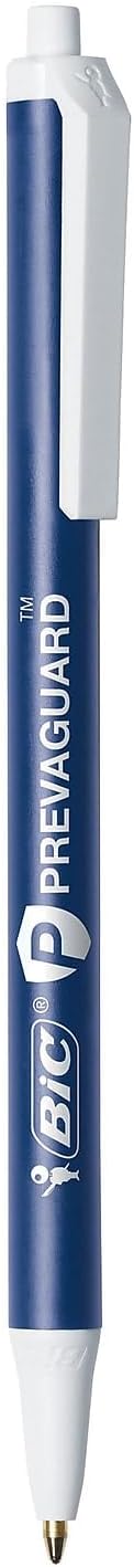 BIC PrevaGuard Clic Stic Ballpoint Pen Contains Builtin Protection On the Pen To Suppress Bacteria Growth 12CountBlue
