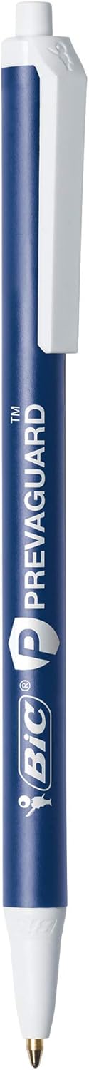 BIC PrevaGuard Clic Stic Ballpoint Pen Contains Builtin Protection On the Pen To Suppress Bacteria Growth 12CountBlue