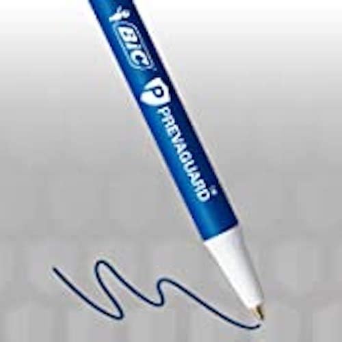 BIC PrevaGuard Clic Stic Ballpoint Pen Contains Builtin Protection On the Pen To Suppress Bacteria Growth 12CountBlue