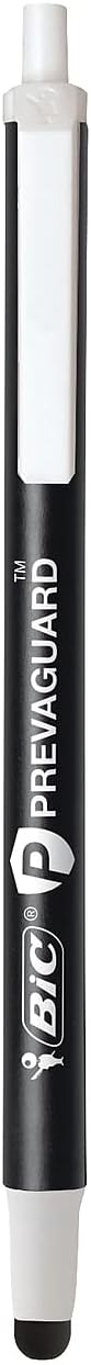 BIC PrevaGuard Clic Stic Ballpoint Pen ampamp Stylus With Builtin Protection To Suppress Bacteria Growth Medium Point 10mm Black 12Count