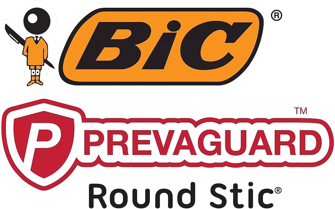 BIC PrevaGuard Round Stic Ballpoint Pen With Builtin Protection To Suppress Bacteria Growth Medium Point 10 mm Black 60Count60 Count Pack of 1