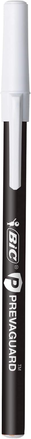 BIC PrevaGuard Round Stic Ballpoint Pen With Builtin Protection To Suppress Bacteria Growth Medium Point 10 mm Black 60Count60 Count Pack of 2