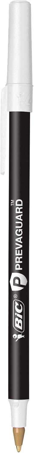 BIC PrevaGuard Round Stic Ballpoint Pen With Builtin Protection To Suppress Bacteria Growth Medium Point 10 mm Black 60Count60 Count Pack of 2