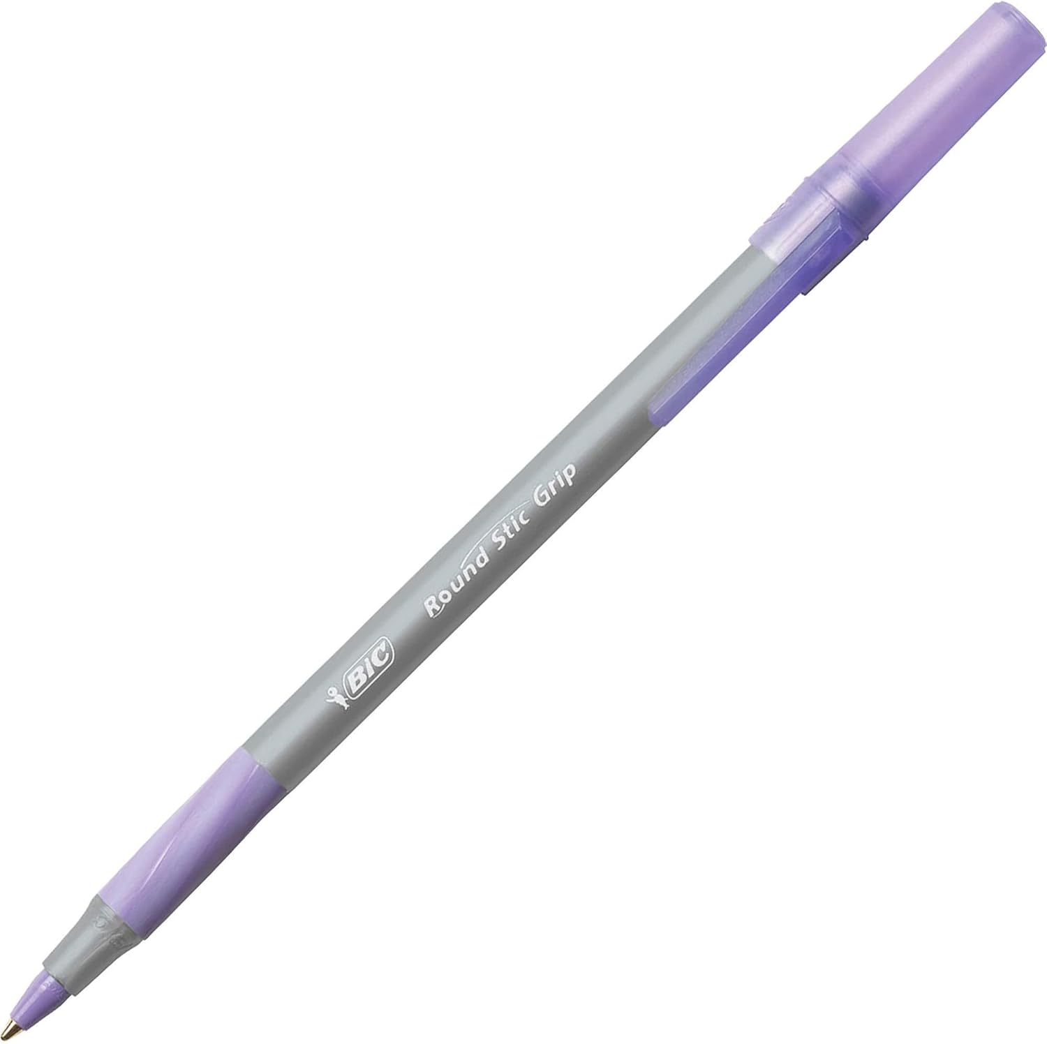 BIC Round Stic Grip Xtra Comfort Fashion Ball Point Pen Purple 12 PackPen