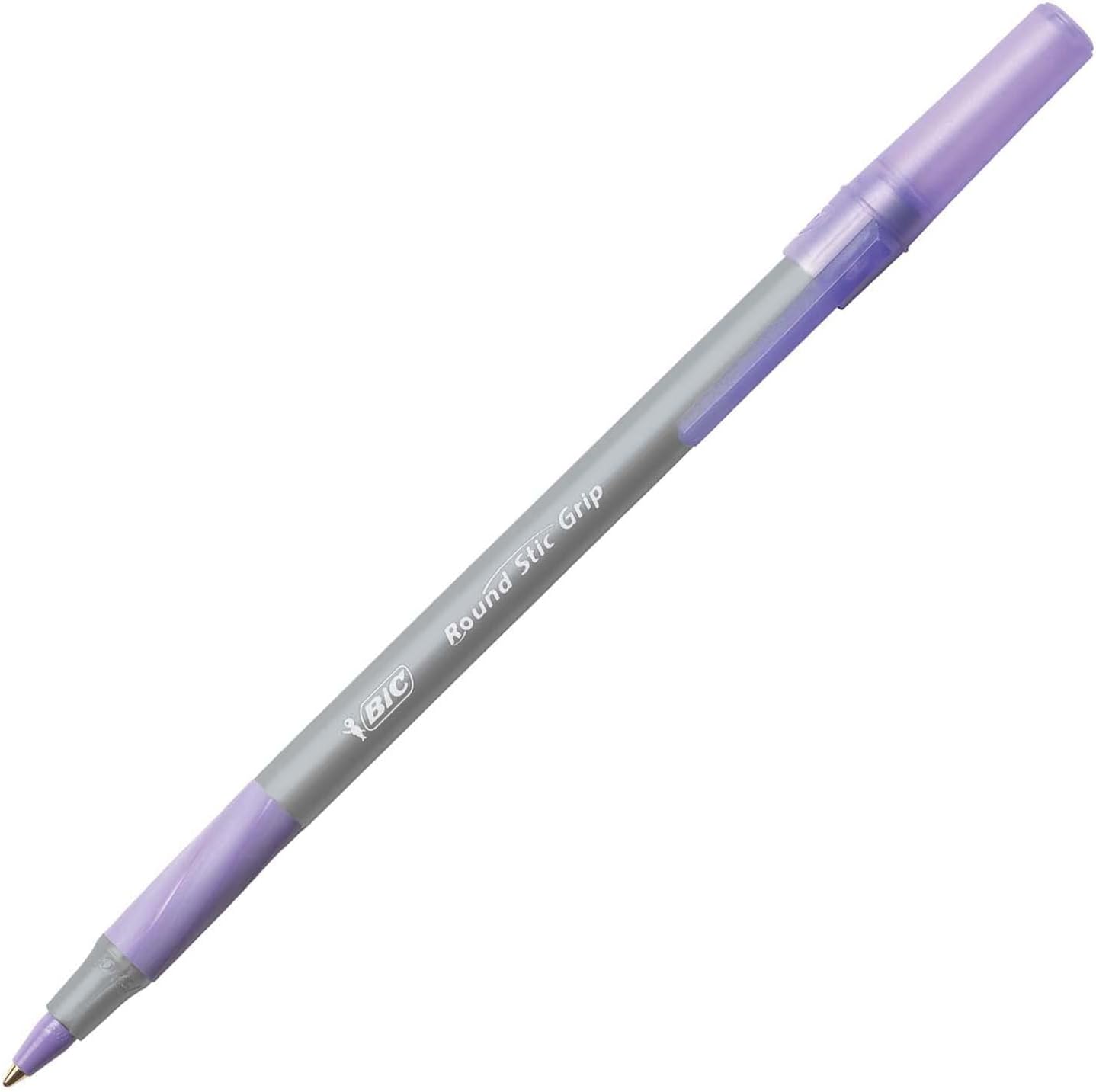 BIC Round Stic Grip Xtra Comfort Fashion Ball Point Pen Purple 12 PackPen