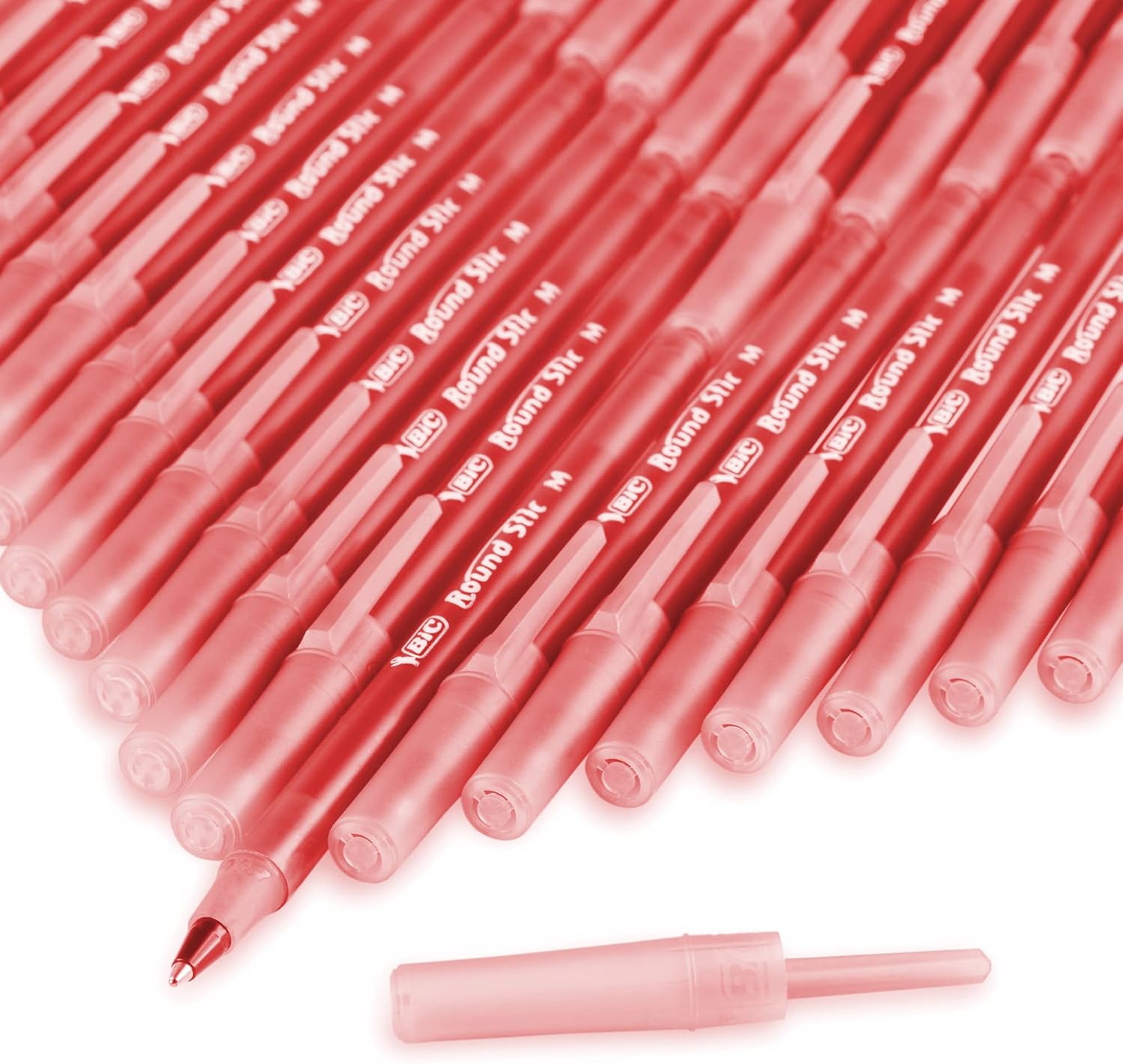 BIC Round Stic Xtra Life Ballpoint Pen Medium Point 10mm Red 10Count10 Count Pack of 2