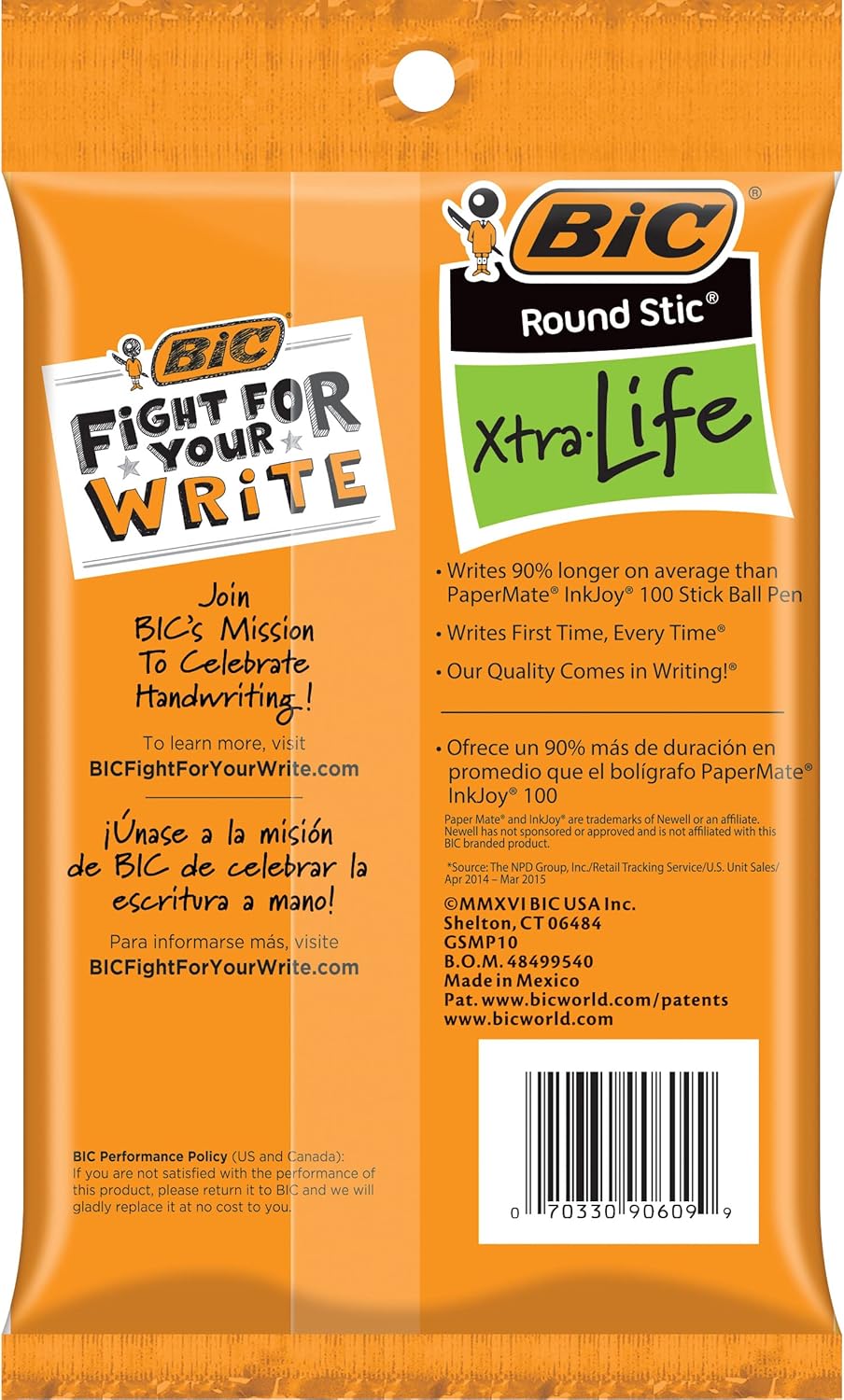BIC Round Stic Xtra Life Ballpoint Pen Medium Point 10mm Red 10Count10 Count Pack of 2