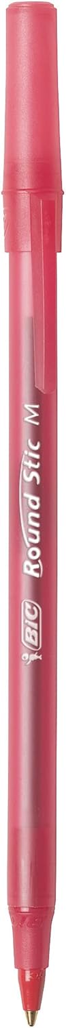 BIC Round Stic Xtra Life Ballpoint Pen Medium Point 10mm Red 10Count10 Count Pack of 2