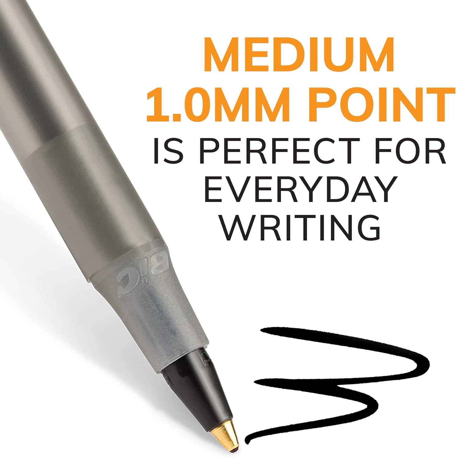 BIC Round Stic Xtra Life Ballpoint Pens Medium Point 10mm Black 60Count Pack Flexible Round Barrel For Writing Comfort Perfect Teacher Appreciation GiftsBlack