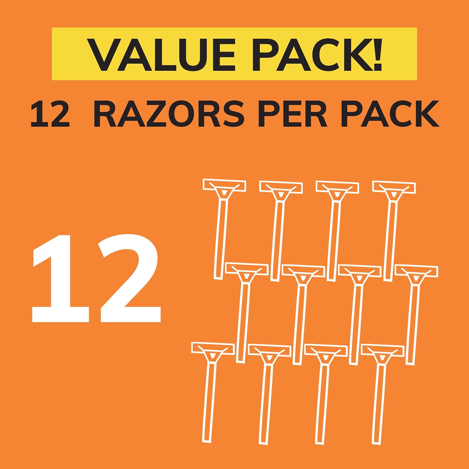 BIC Sensitive 3 Disposable Razors for Men With 3 Blades for Sensitive Skin 12 Count Value Pack of Shaving Razors