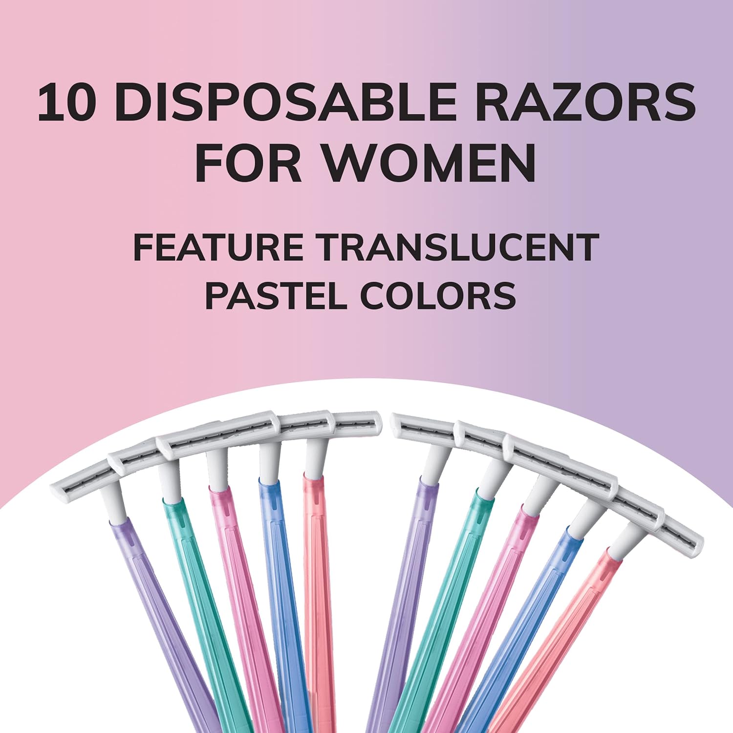 BIC Silky Touch Womens Disposable Razors With 2 Blades Pretty Pastel Razor Handles 40 Count Value Pack of Womens Razors10 Count Pack of 1