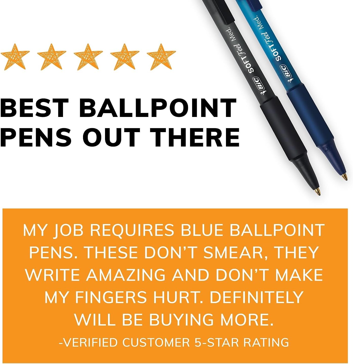 BIC Soft Feel Assorted Colors Retractable Ballpoint Pens Medium Point 10mm 36Count Pack Black and Blue Pens With SoftTouch Comfort Grip Perfect Color Pens For Note TakingBlue