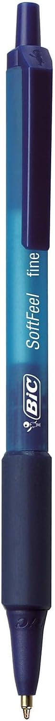BIC Soft Feel Assorted Colors Retractable Ballpoint Pens Medium Point 10mm 36Count Pack Black and Blue Pens With SoftTouch Comfort Grip Perfect Color Pens For Note TakingBlue