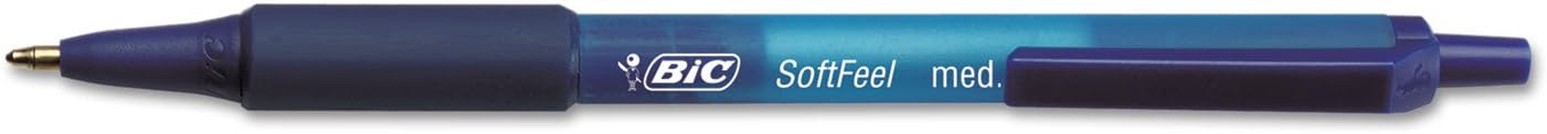 BIC Soft Feel Assorted Colors Retractable Ballpoint Pens Medium Point 10mm 36Count Pack Black and Blue Pens With SoftTouch Comfort Grip Perfect Color Pens For Note TakingBlue