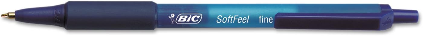 BIC Soft Feel Assorted Colors Retractable Ballpoint Pens Medium Point 10mm 36Count Pack Black and Blue Pens With SoftTouch Comfort Grip Perfect Color Pens For Note TakingBlue