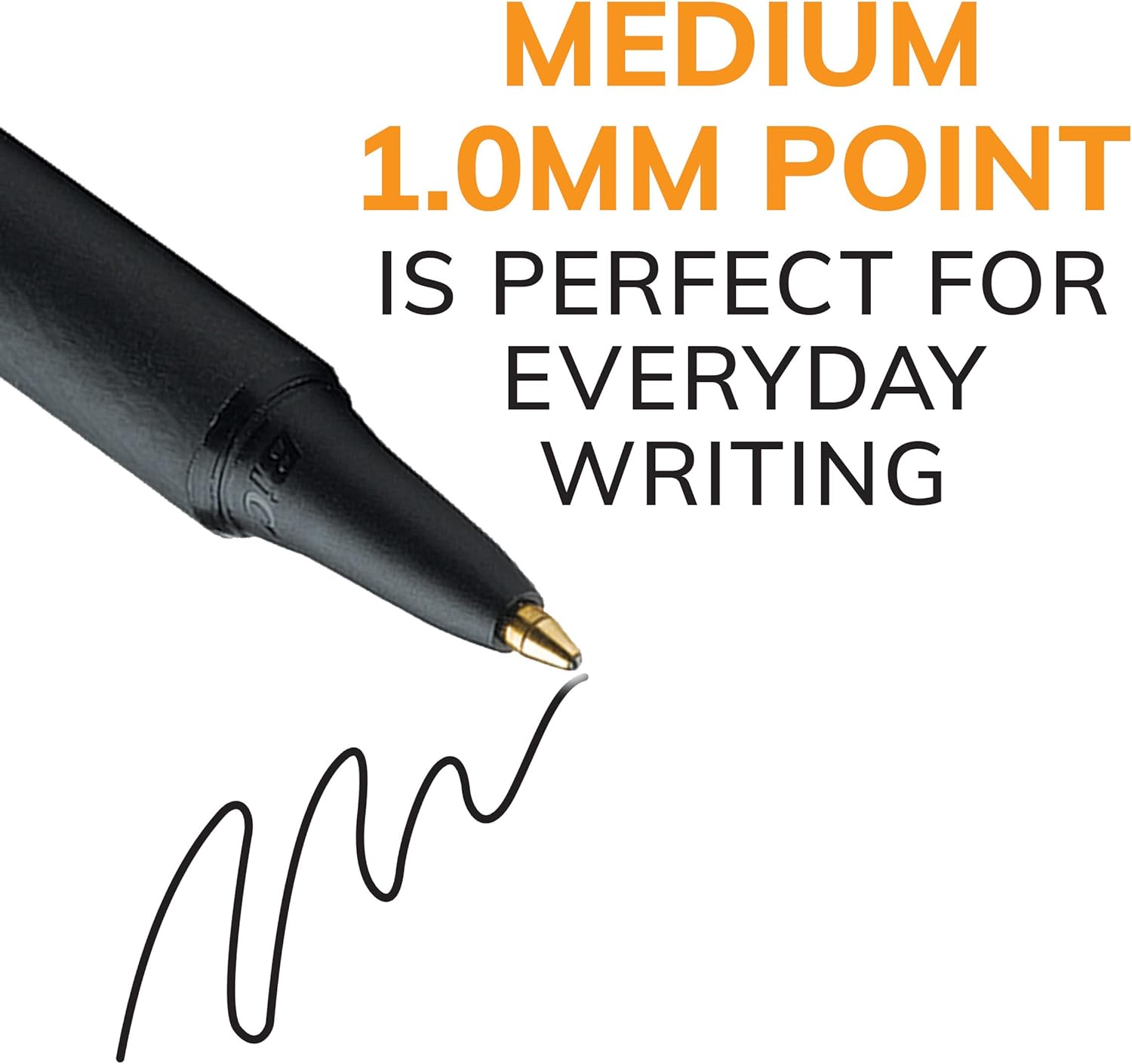 BIC Soft Feel Black Retractable Ballpoint Pens Medium Point 10mm 36Count Pack Black Pens With SoftTouch Comfort Grip36 Count Pack of 1